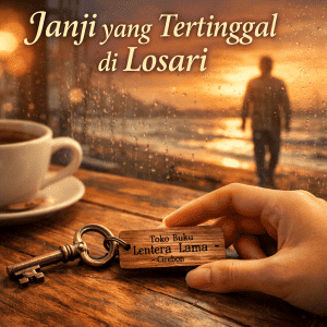 Kunci toko buku tua sebagai simbol janji cinta masa lalu