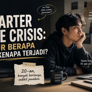Ilustrasi quarter life crisis pada anak muda usia 20-an.